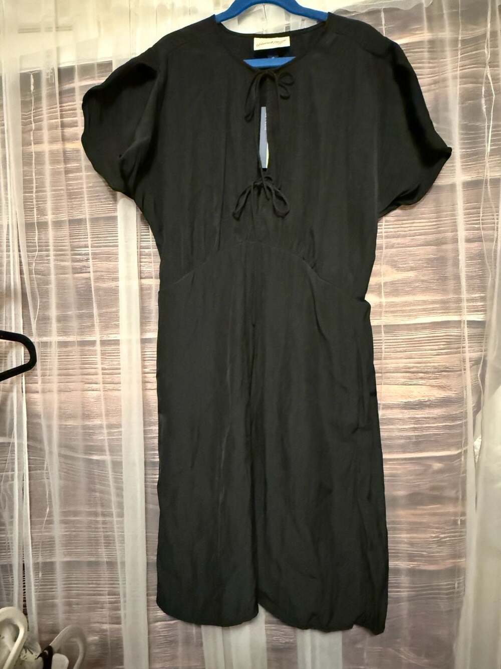 Universal Thread Women's Flutter Sleeve Keyhole Tie Front Mini Dress w/ Pockets